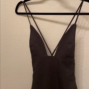 House of CB black fitted midi dress.